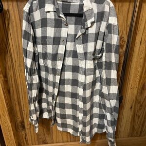 Sonoma Grey and White Checkered Shirt 3xlt